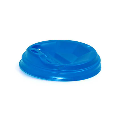 Кришка для паперових одноразових стаканів синя пластикова 175мл Ø70мм 50шт/уп (1ящ/60уп/3000шт), фото 1