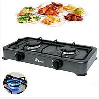 Газова плита DOMOTEC MS-6602 Настільна 2 конфорки 0,54 кВт х 2, газ G30 (LPG) 6845