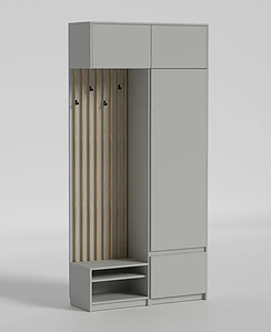 Передпокій Space №2 120*42*250 см шиншила сіра/ рейки горіх ліон TM Matroluxe