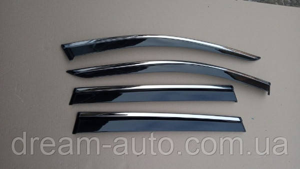 Дефлектори вікон Land Rover  Discovery 5 2017 з хром  молдингом, фото 1