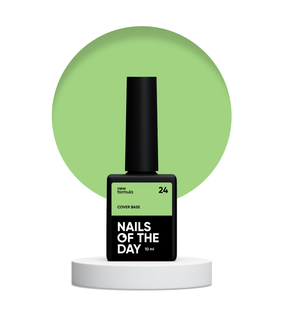 Nailsoftheday Cover base NEW Formula 24 — салатове камуфлююче базове покриття для нігтів, 10 мл, фото 1