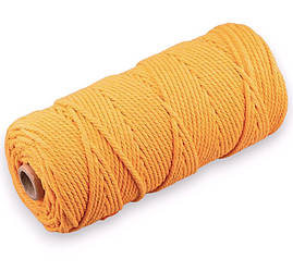 Канат для макраме мотузка бавовняна 3 мм +-100 м Золотистий