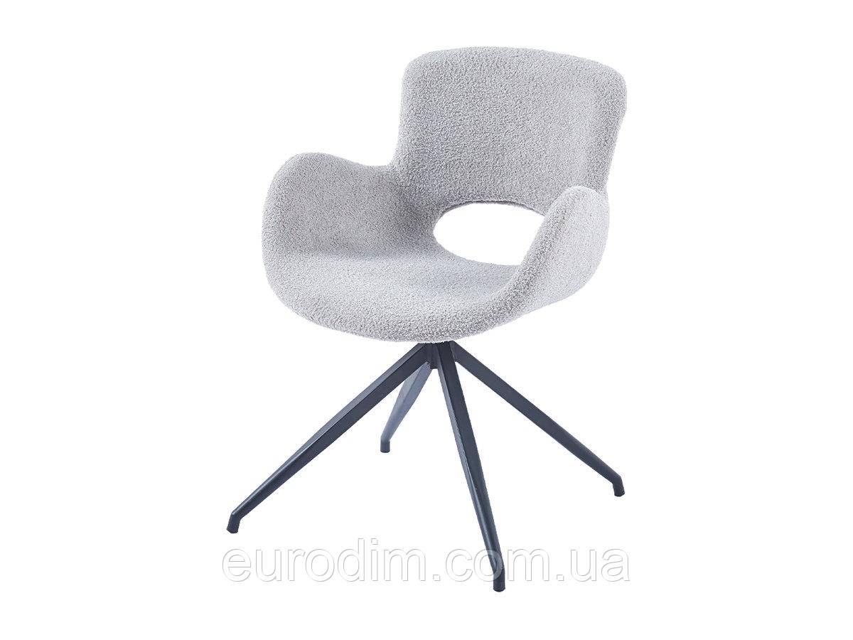 Стілець GERDA чорний каркас/світло-сірий тк.