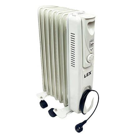 Масляний радіатор LEX LXHY-15M 3 режими роботи, 7 ребер, max 1500Вт на колесах, фото 1