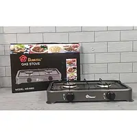 Настільна газова плита DOMOTEC MS-6602 2 конфорки 6845 від балонного газу бутан G30 (LPG)