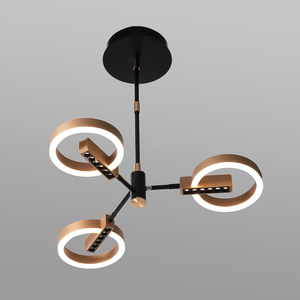 Стельова світлодіодна люстра три кола з пультом керування 27 W DIMMER 3000-6000 D610*H500 2.4G