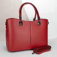 Сумка жіноча шкіряна з 2 ручками Virginia Conti 01651 офісна червона