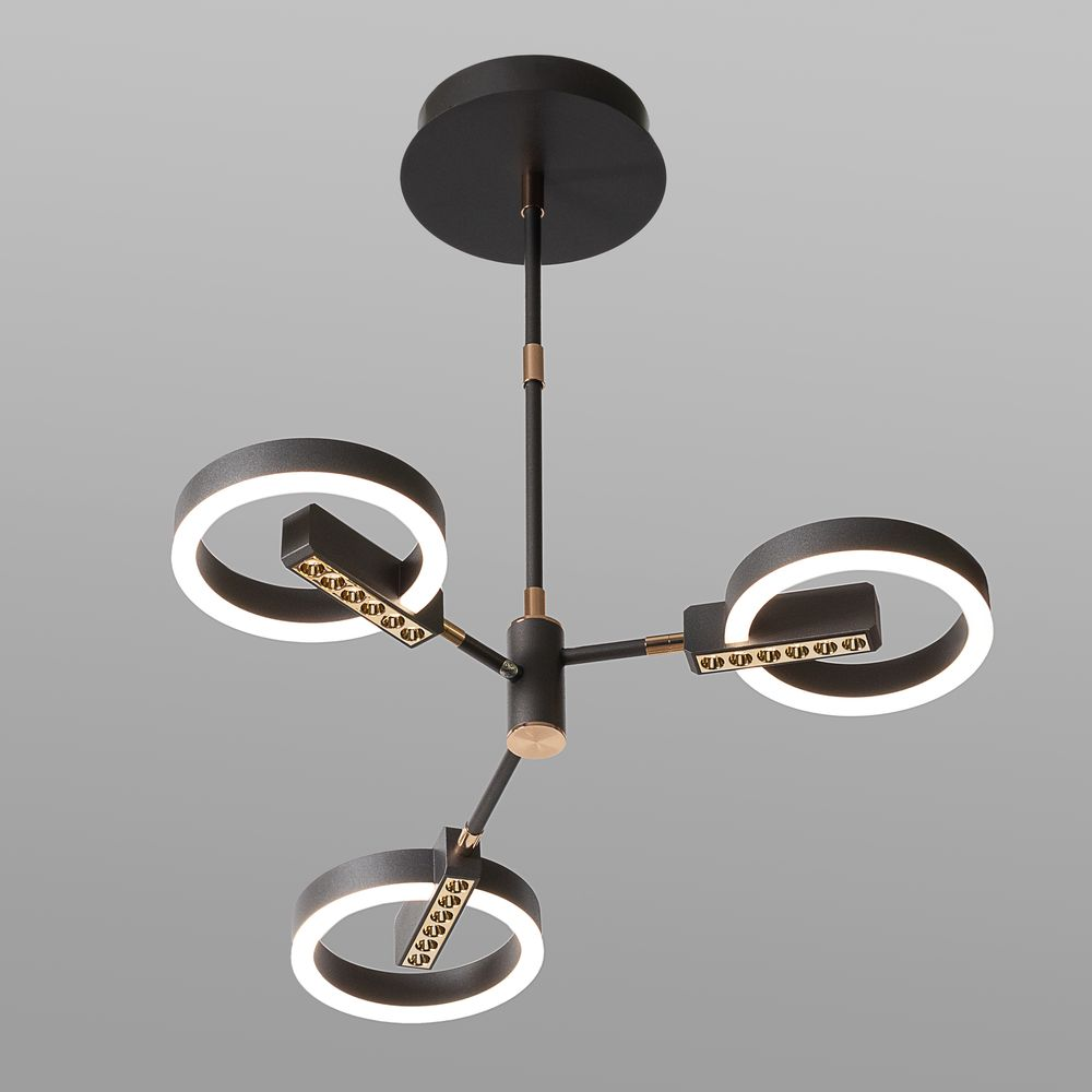 Стельова світлодіодна люстра три кола з пультом керування 27 W DIMMER 3000-6000 D610*H500 2.4G