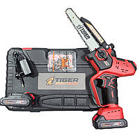 Портативна пилка TigerProTech TD-S011-MA - безщиткова, 20 см, 0,8 кВт, 8 м/с, дисплей, масляне охолодження, 2 АКБ, 21 В/2 Аг, кейс, фото 11