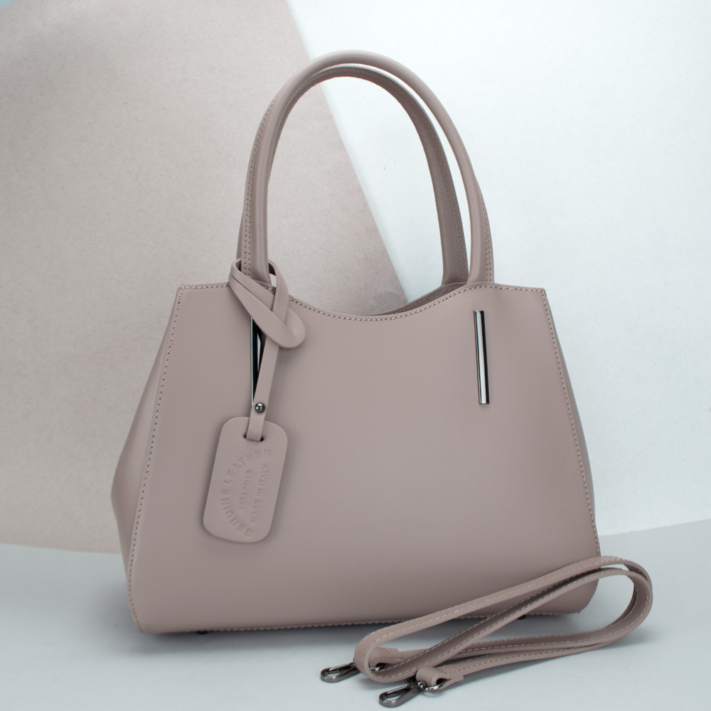 Сумка жіноча офісна Virginia Conti 01565 велика з 2 ручками пудрова, фото 1