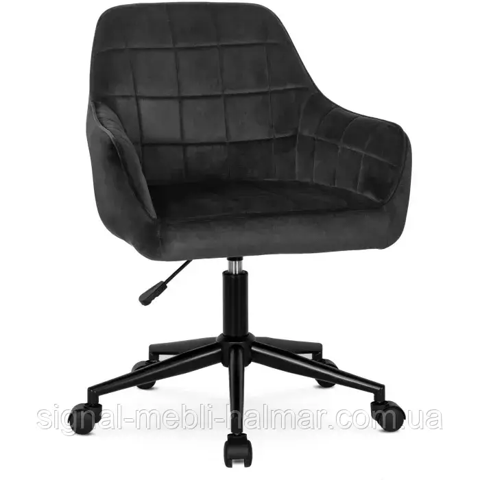 Стілець офісний поворотний оксамитовий MEBEL ELITE LUCY Velvet, Чорний