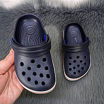 Крокси сабо дитячі для хлопчика темно-сині з червоною смужкою Progress 1508, фото 5