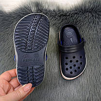 Крокси сабо дитячі для хлопчика темно-сині з червоною смужкою Progress 1508, фото 4