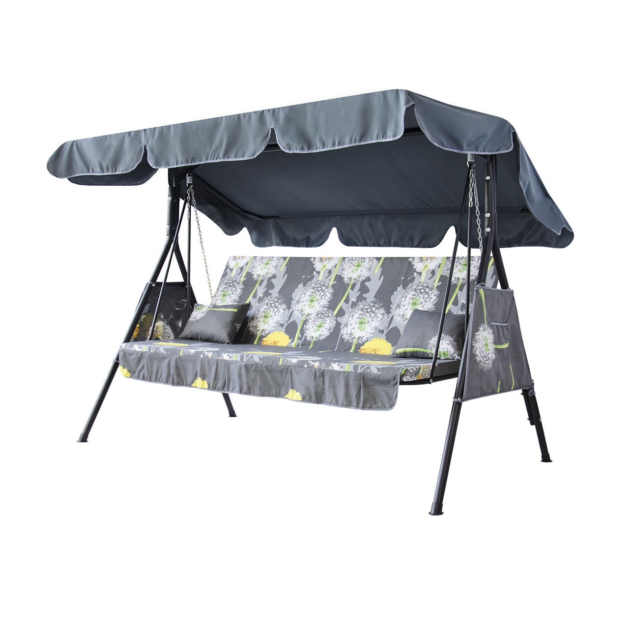 Гойдалка садова "Дача" (Бязь, Жовта кульбаба на сірому), фото 1