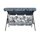 Гойдалка садова "Дача" (Бязь, Жовта кульбаба на сірому), фото 3