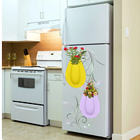 Червона силіконова ваза для квітів, 3D наклейка на холодильник, дзеркало.