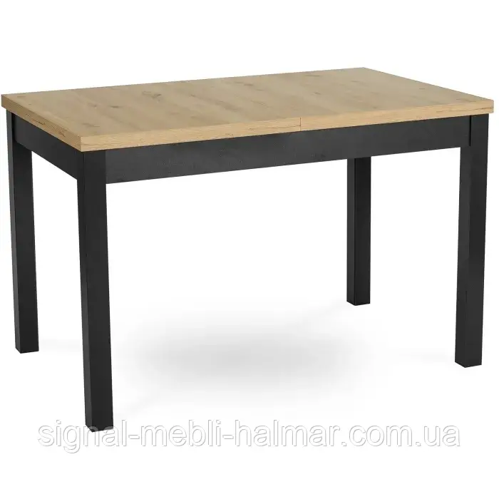 Стіл розкладний MEBEL ELITE SKUBI 120-160х75 см, дуб рів'єра/чорний
