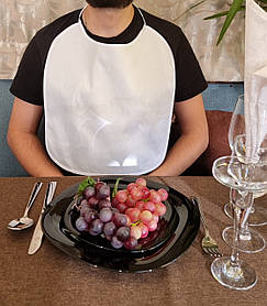 Нагрудник для дорослих, Фартушок на груди Білий, 35х40см