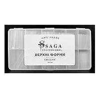 Верхні форми квадрат для нарощування нігтів Saga Professional Square 240 шт