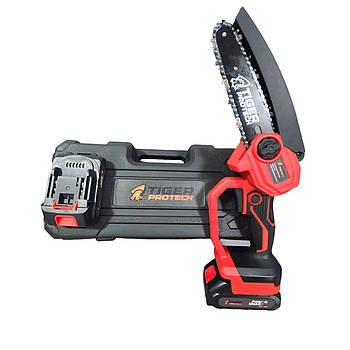 Портативна пилка TigerProTech TD-S011-B - безщиткова, 15 см, без масла, 2 АКБ 21В/2Аг, кейс
