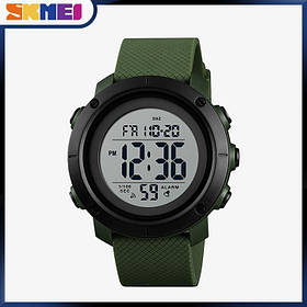 Спортивний електронний водонепроникний годинник Skmei 1426AGWT Army Green-White. Тактичний годинник для військових