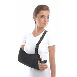 Бандаж для руки підтримуючий з фіксатором (косиночна пов'язка) Toros-Group Тип 611 (чорний), р.1