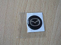 Наклейка s круглая MAZDA 20х20х1.2мм силиконовая эмблема логотип марка бренд в круге на авто Мазда