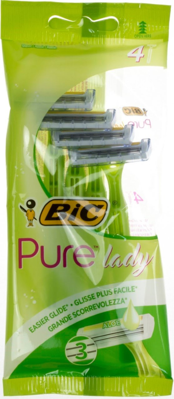 Станок однораз. "Biс Pure3 Lady" (4шт) алое №6984(5)