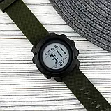 Спортивний електронний водонепроникний годинник Skmei 1426AGWT Army Green-White. Тактичний годинник для військових, фото 5
