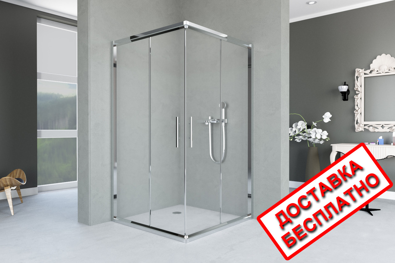 Душова кабіна Aquanil INDIANA 100х90х190 прозоре скло профіль хром