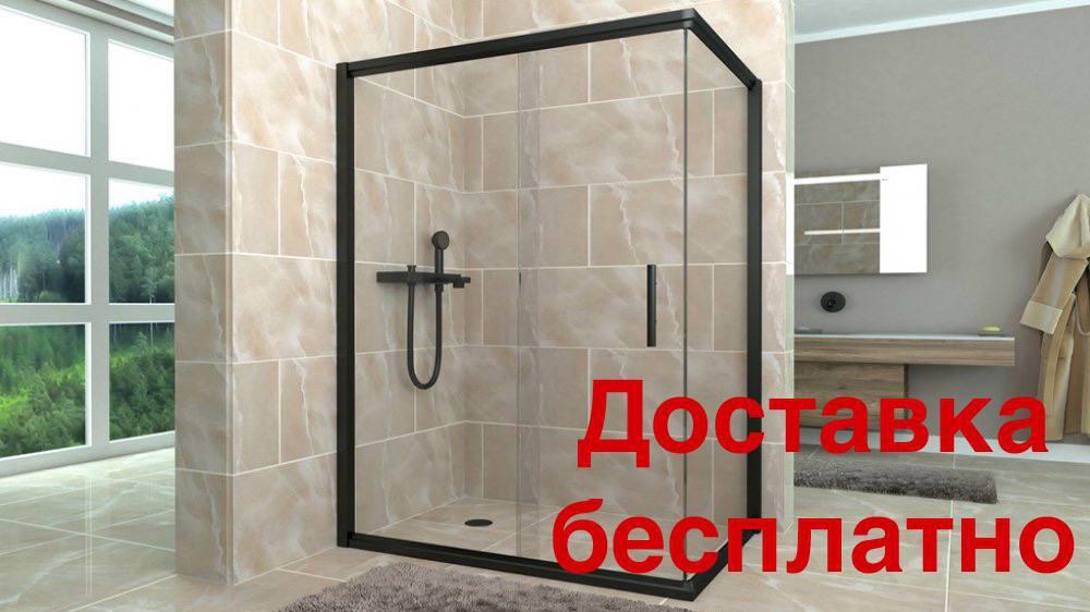Душова кабіна Aquanil MINNESOTA 130х80х190 прозоре скло профіль чорний