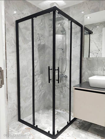 Душова кабіна Aquanil UNIMAR 120х90х190 прозоре скло профіль чорний, фото 3