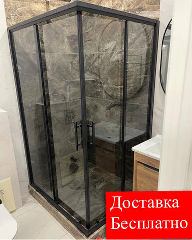 Душова кабіна Aquanil INDIANA 80х80х190 тоноване скло профіль чорний, фото 1