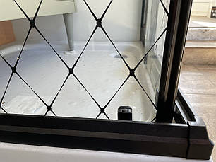 Душева кабіна Aquanil INDIANA Diamante 100x100x190 прозоре скло з перфорацыэю профіль чорний, фото 4