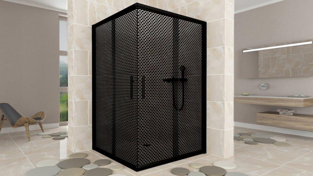 Душова кабіна Aquanil INDIANA Dark 90x90x190  тонована перфорація профіль чорний