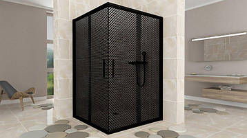 Душова кабіна Aquanil INDIANA Dark 90x90x190 тонована перфорація профіль чорний, фото 1