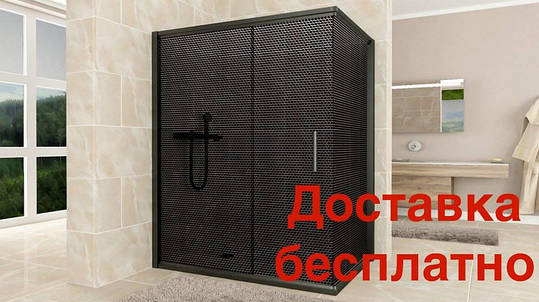 Душова кабіна Aquanil MINNESOTA Dark 120х90х190 тонована перфорація профіль чорний, фото 1