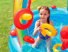 Надувний ігровий центр дитячий Веселка (297-193-135см, гірка, басейн 217л, м'ячі 6шт) Intex 57453, фото 3