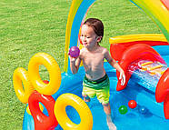 Надувний ігровий центр дитячий Веселка (297-193-135см, гірка, басейн 217л, м'ячі 6шт) Intex 57453, фото 6