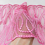 Ажурне мереживо вишивка на сітці: рожева нитка по рожевій сітці, ширина 23 см, фото 5