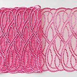 Ажурне мереживо вишивка на сітці: рожева нитка по рожевій сітці, ширина 23 см, фото 7