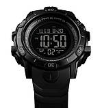 Спортивний електронний водонепроникний годинник Skmei 1475BK All Black. Тактичний годинник для військових, фото 7