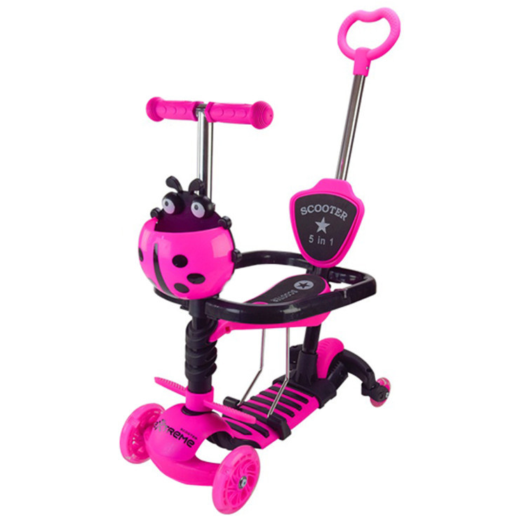 Самокат дитячий 3-х колісний Scooter Children's 3в1 колеса, що світяться, рожевий, SC2501(Pink)