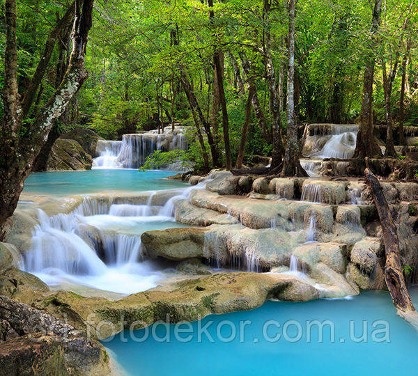Фотошпалери "Водоспад в блакитну річку" - Будь-який розмір! Читаємо опис!