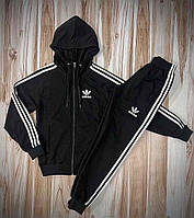 Спортивний чорний підлітковий костюм Adidas для хлопчика, кофта та штани адідас хакі парню на 8-11 років