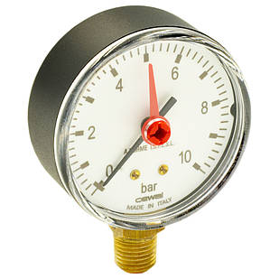 Манометр з індикатором вертикальний Cewal Ø63 1/4" 4 бар