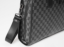 Чоловічий діловий портфель для документів, офісна сумка формат А4 клітинка, фото 4