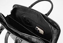 Чоловічий діловий портфель для документів, офісна сумка формат А4 клітинка, фото 5