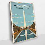 Дерев'яний постер Вашингтон (США) А5, фото 2