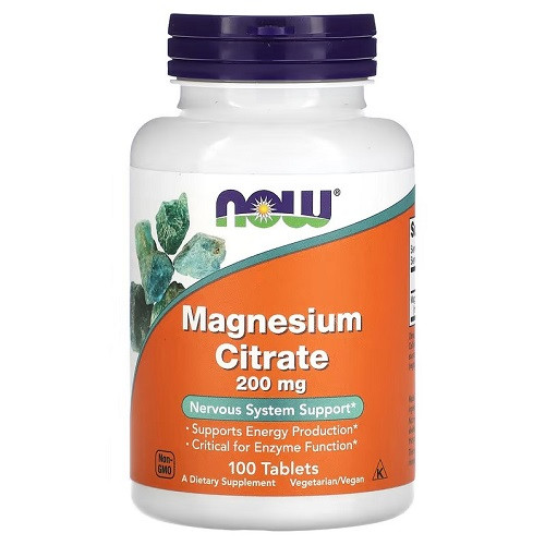 Вітаміни Магній Now Magnesium Citrate 200 mg (100 таблеток.)